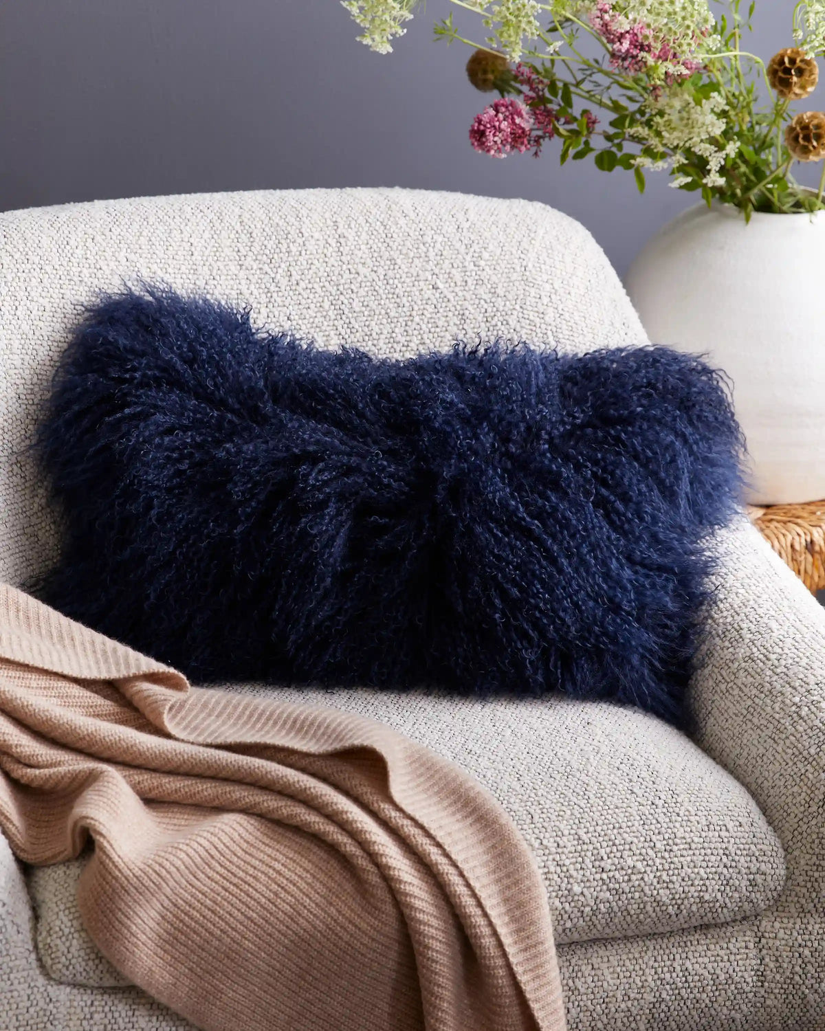 Luxe Mongolian Lamb Lumbar Pillow Cover (Set of 2)
