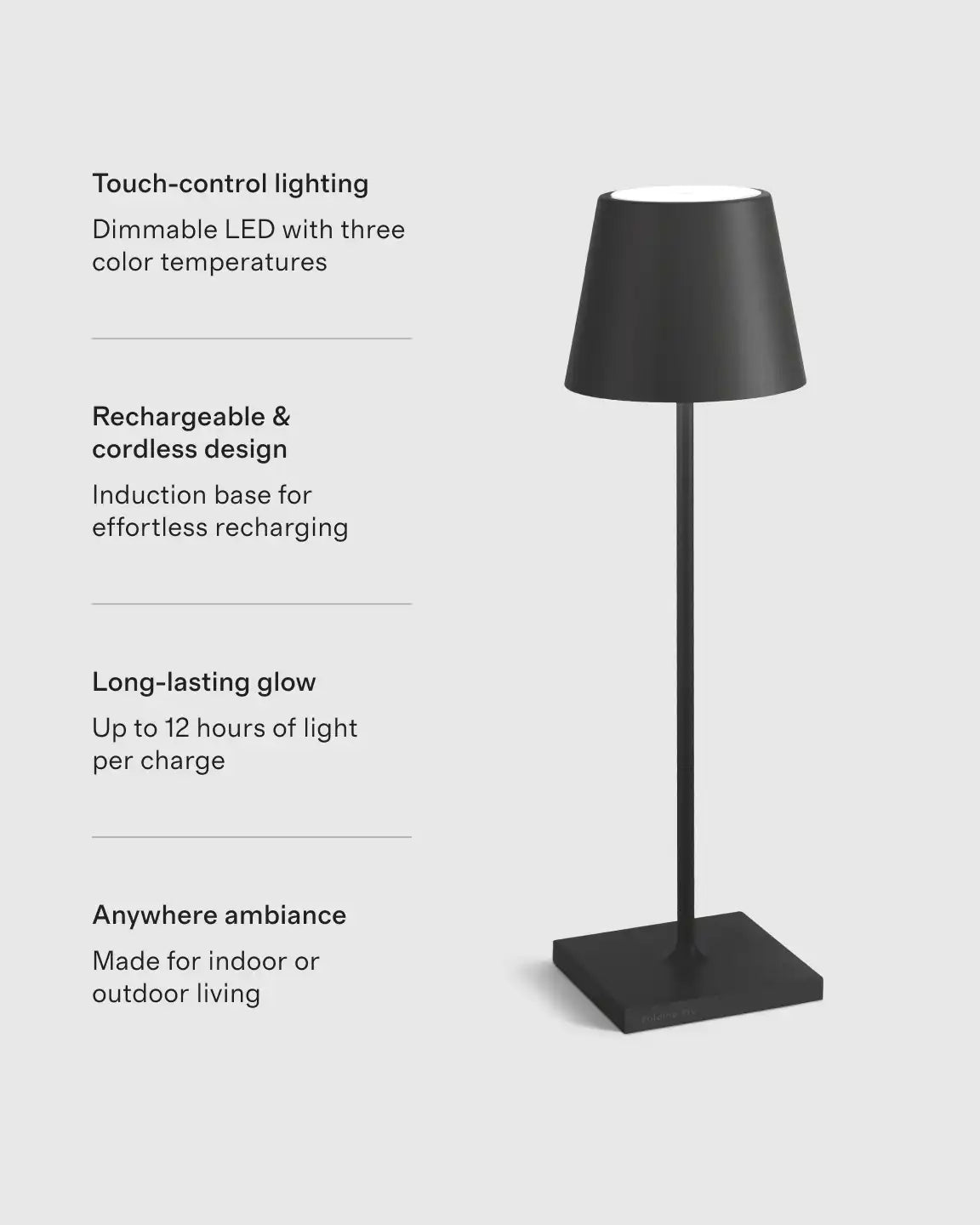 Poldina Pro Rechargeable Table Lamp by Zafferano