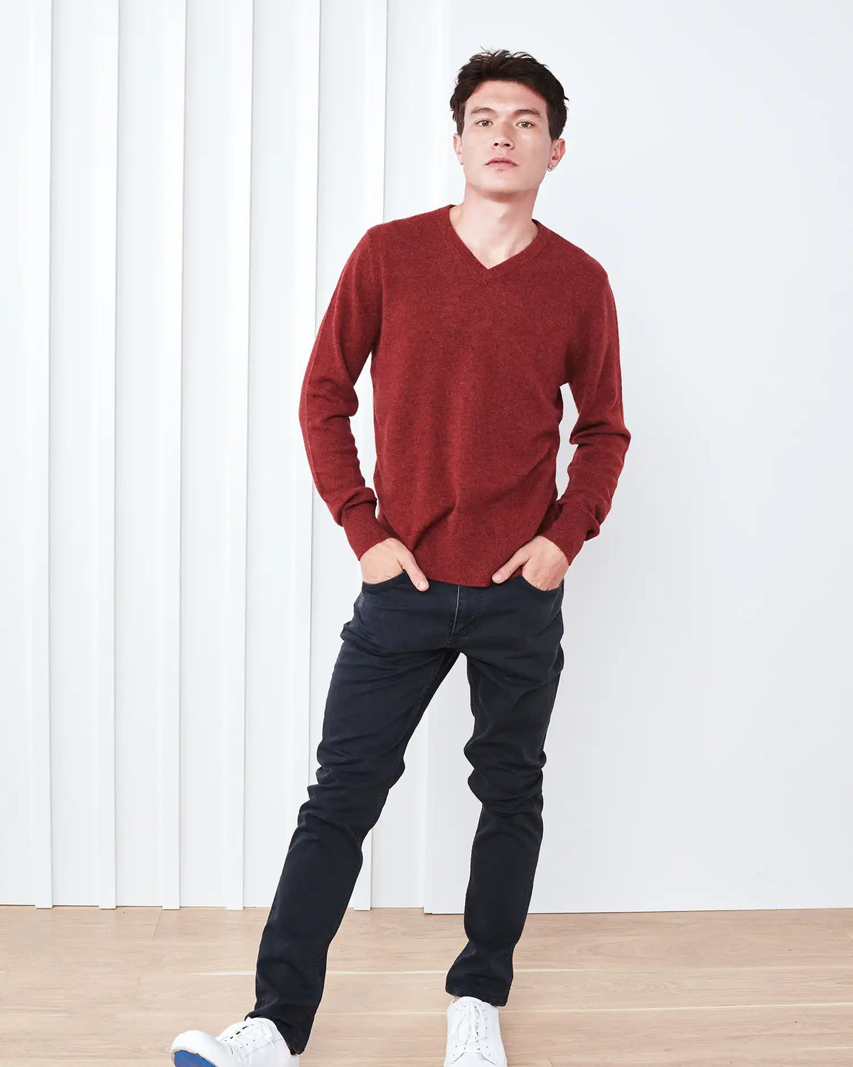 Mongolian Cashmere V-Neck Sweater