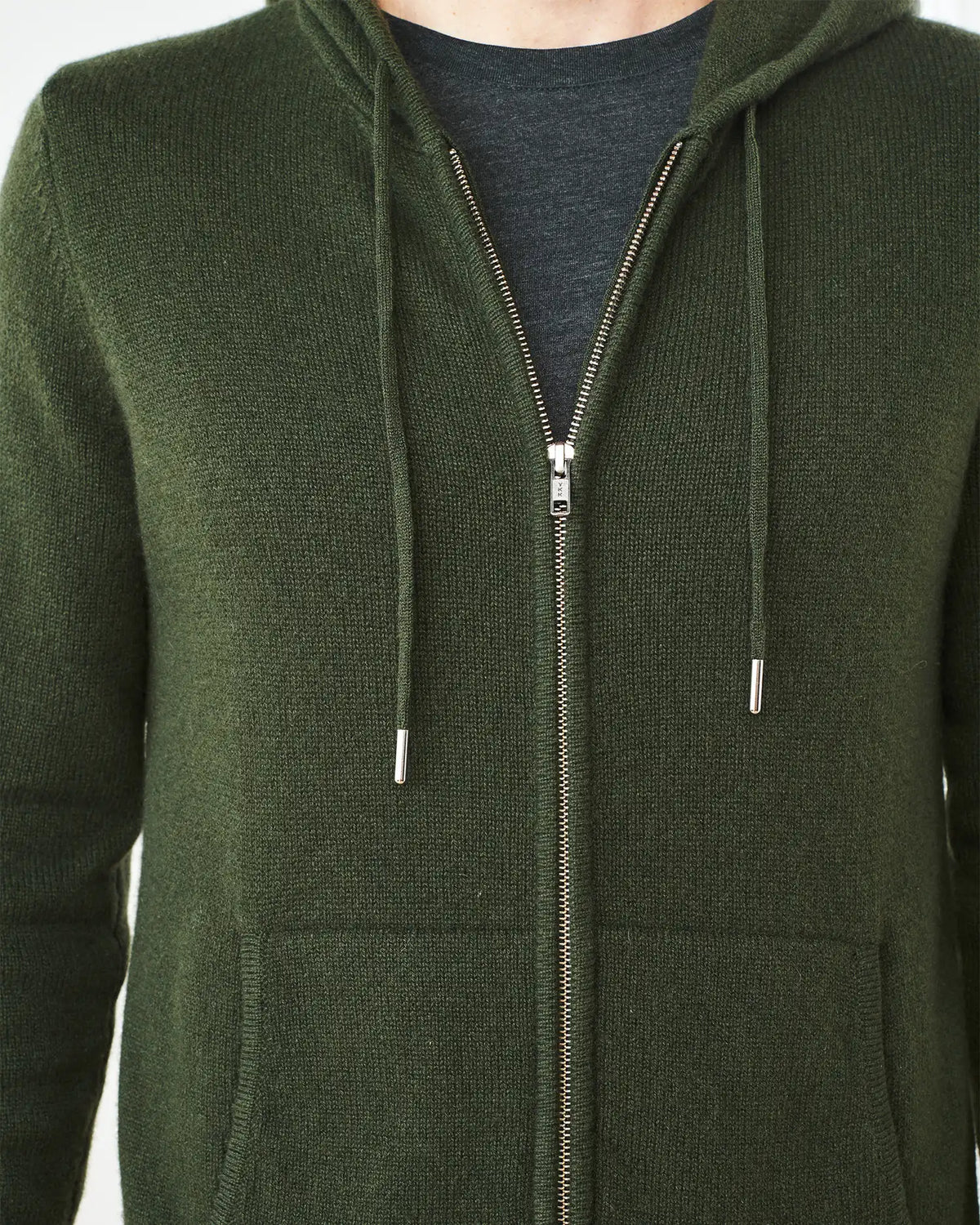 Mongolian Spring Cashmere Full-Zip Hoodie