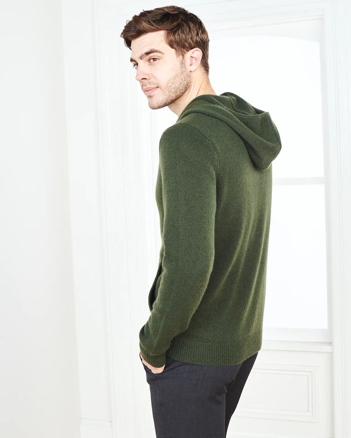 Mongolian Spring Cashmere Full-Zip Hoodie