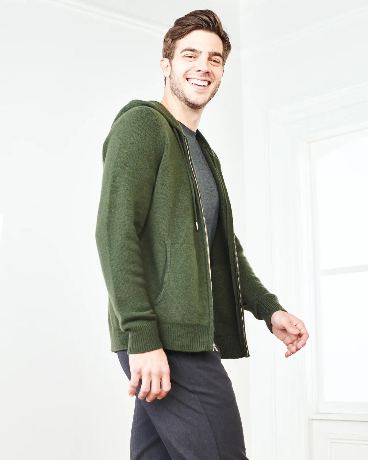 Mongolian Cashmere Full-Zip Hoodie