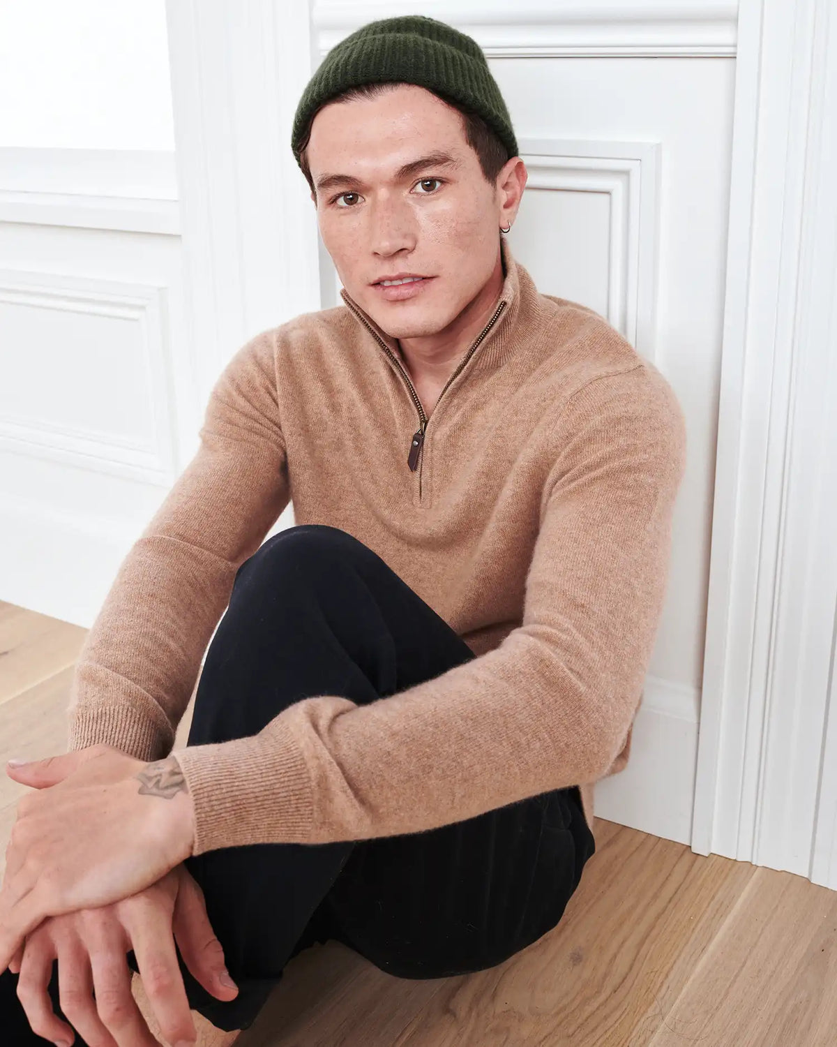 Mongolian Cashmere Ribbed Beanie