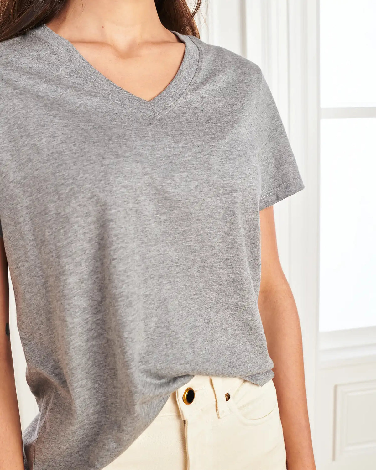 100% Organic Cotton Boxy V-Neck Tee (3-Pack)