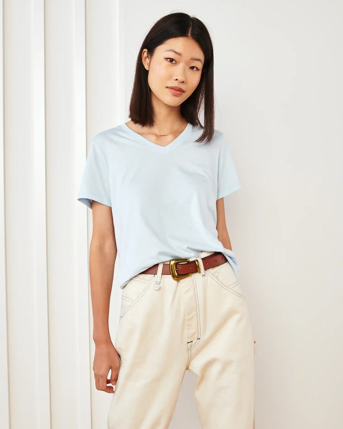 100% Organic Cotton Boxy V-Neck Tee (3-Pack)