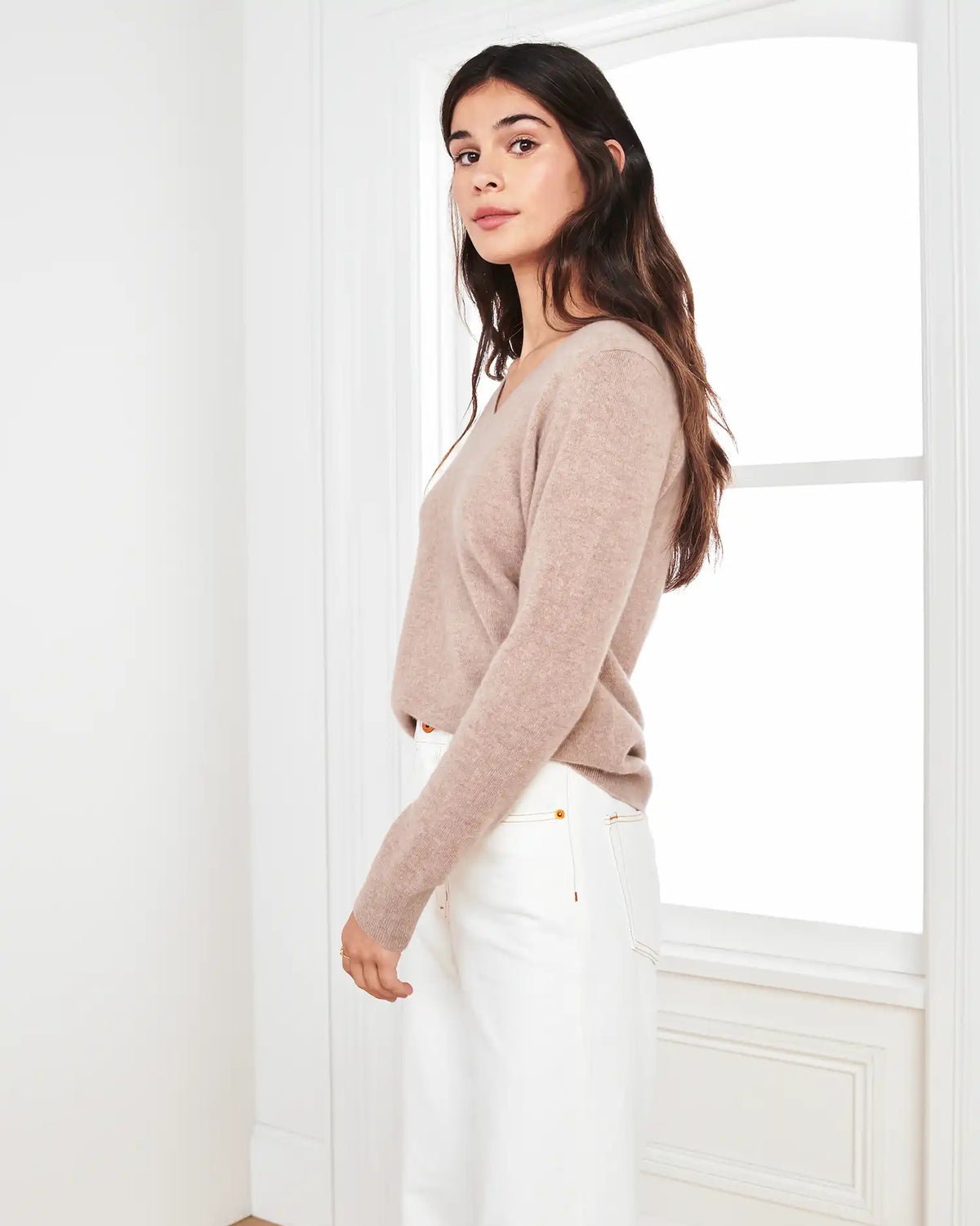 Mongolian Spring Cashmere V-Neck Sweater