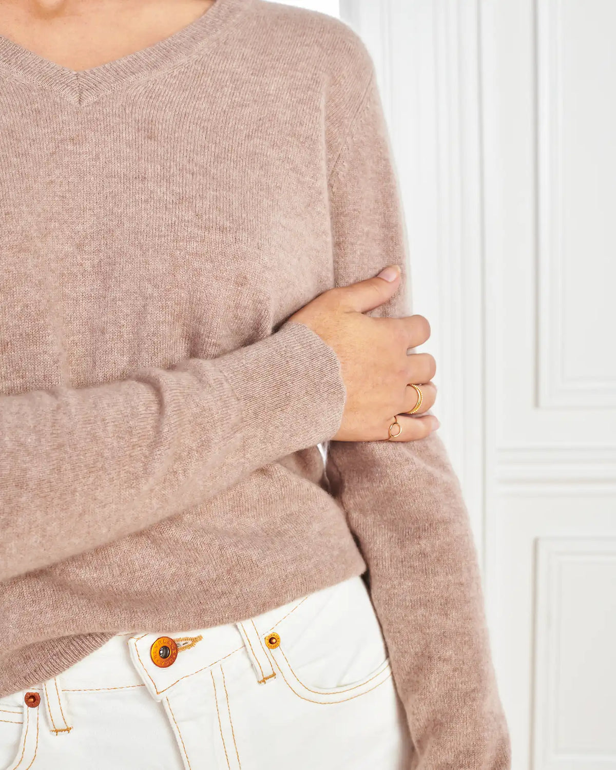 Mongolian Spring Cashmere V-Neck Sweater