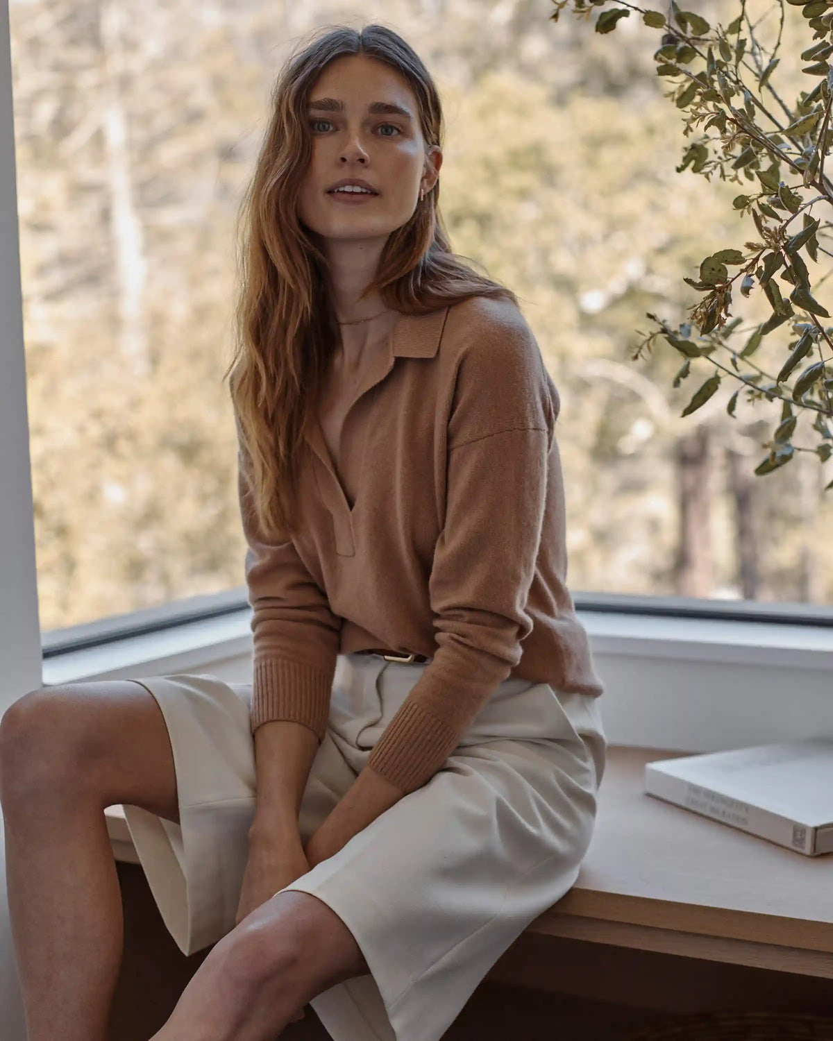 Mongolian Cashmere Polo Sweater