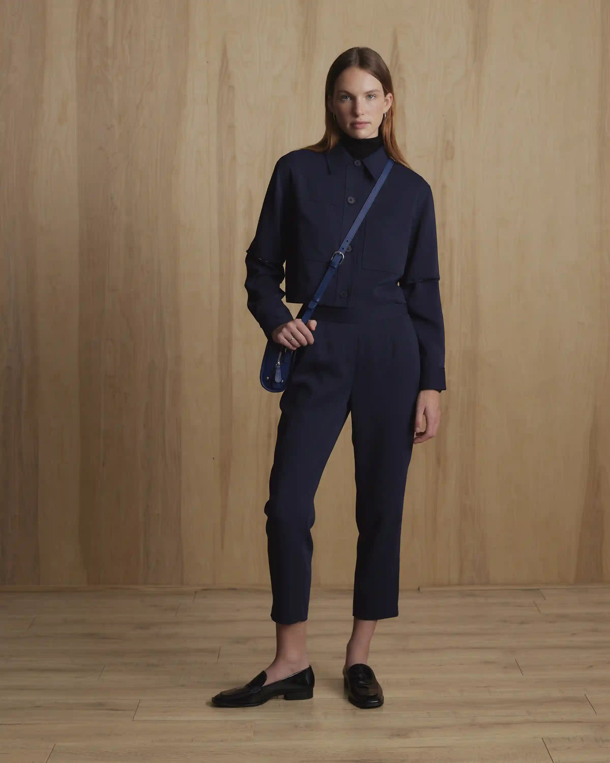 Stretch Crepe Cropped Jacket
