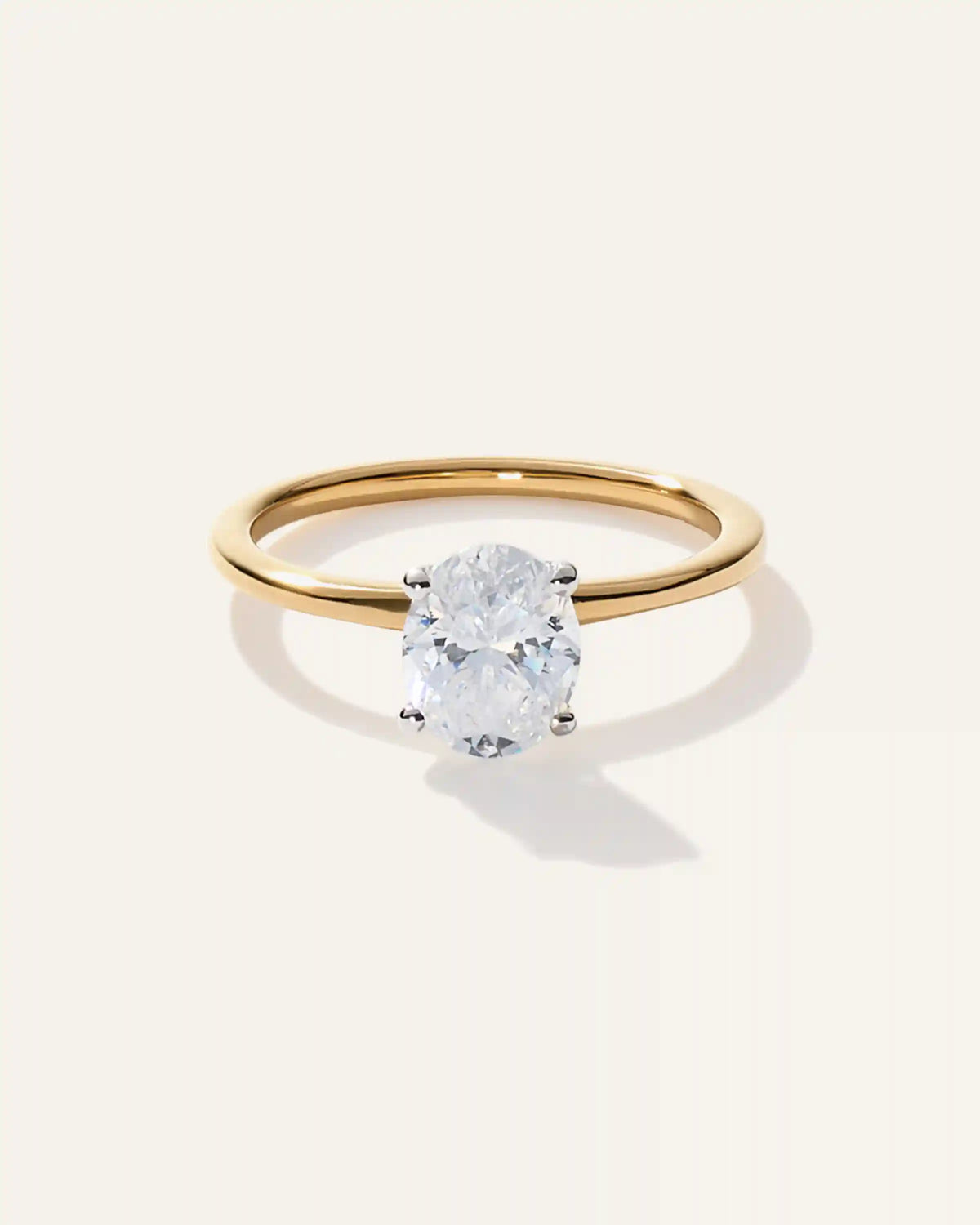 Lab Grown Diamond Oval Petite Classic Engagement Ring - 1ct