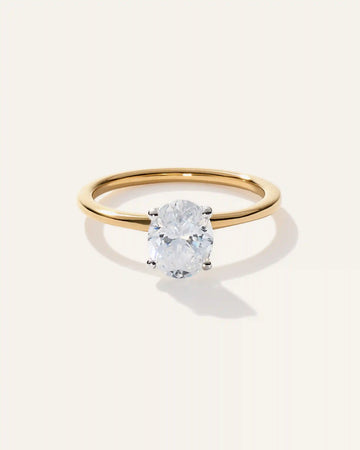 Lab Grown Diamond Oval Petite Classic Engagement Ring - 1ct