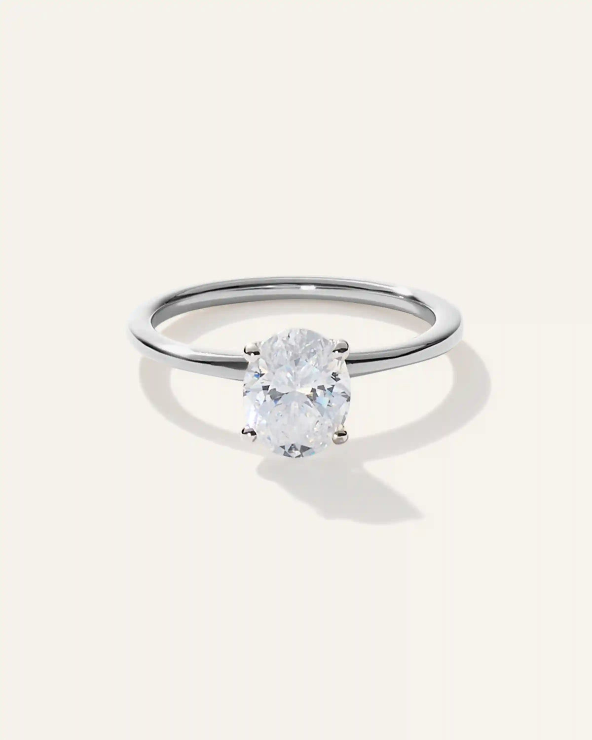 Lab Grown Diamond Oval Petite Classic Engagement Ring - 1ct