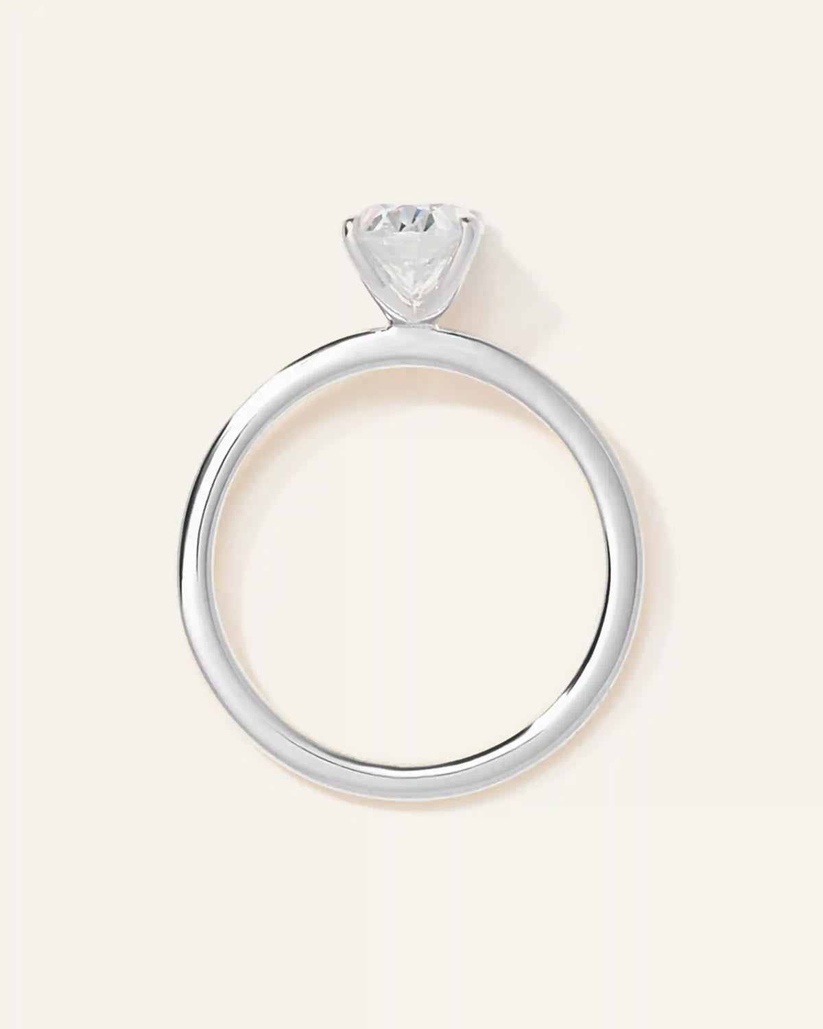 Lab Grown Diamond Oval Petite Classic Engagement Ring - 1ct