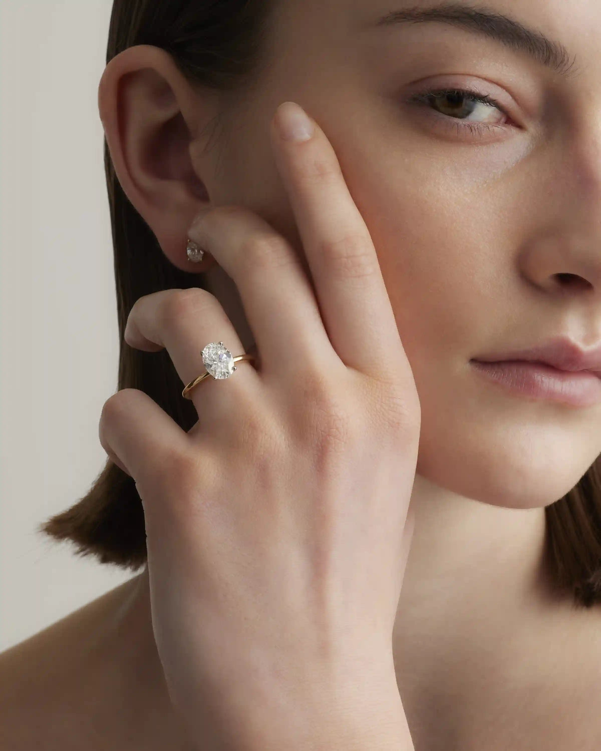 Lab Grown Diamond Oval Petite Classic Engagement Ring - 2ct
