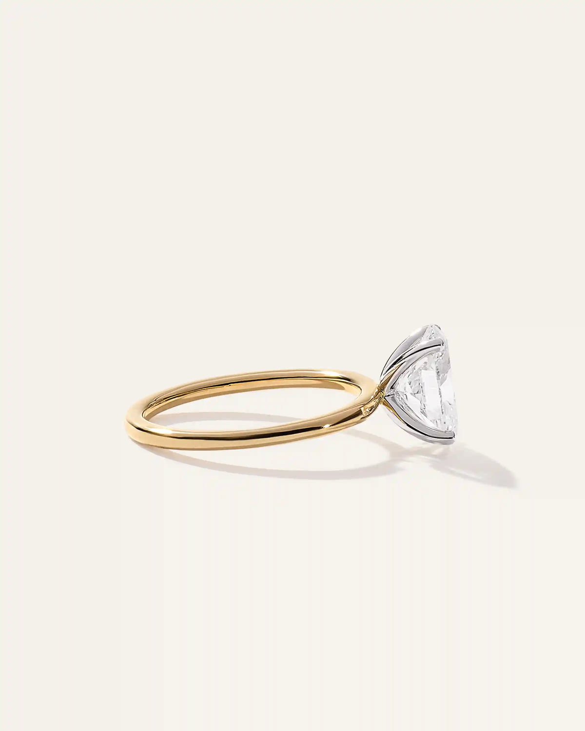 Lab Grown Diamond Oval Petite Classic Engagement Ring - 2ct