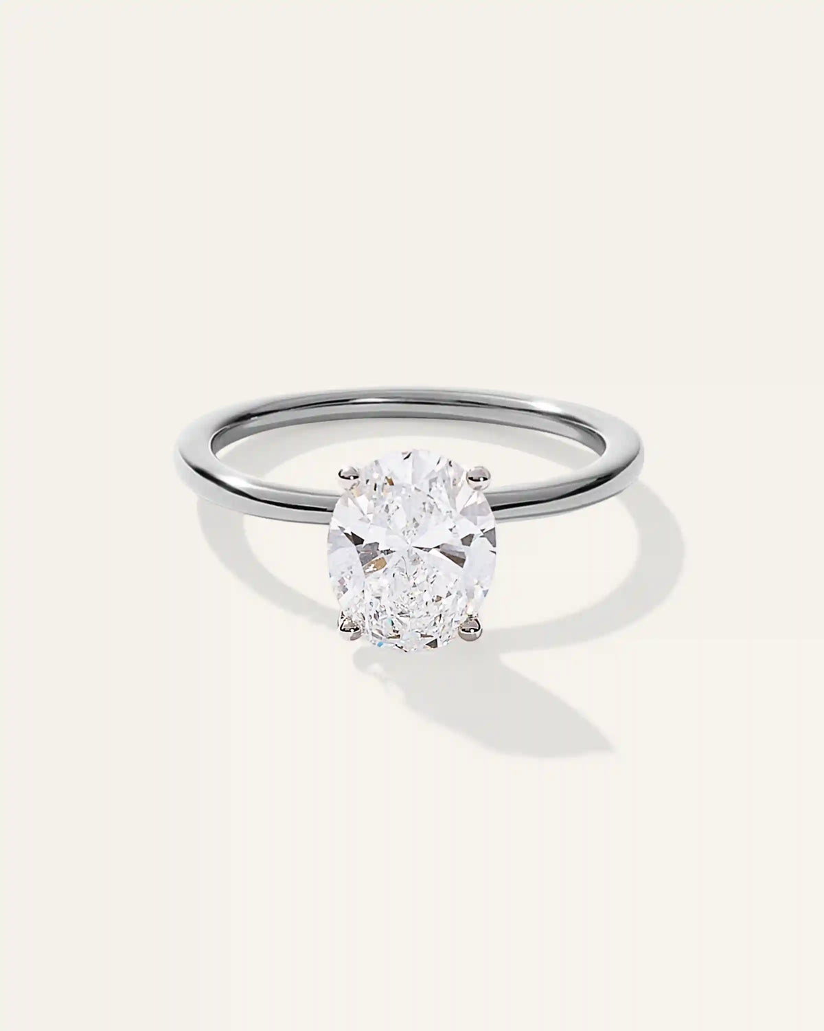 Lab Grown Diamond Oval Petite Classic Engagement Ring - 2ct