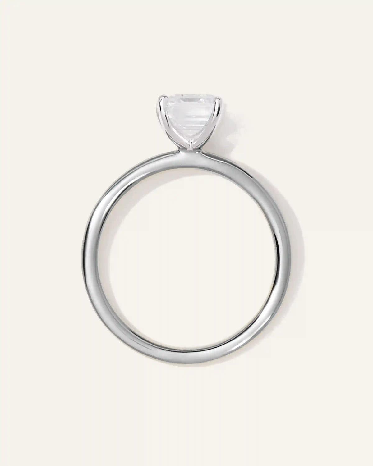 Lab Grown Diamond Emerald Comfort Fit Engagement Ring - 1.50ct