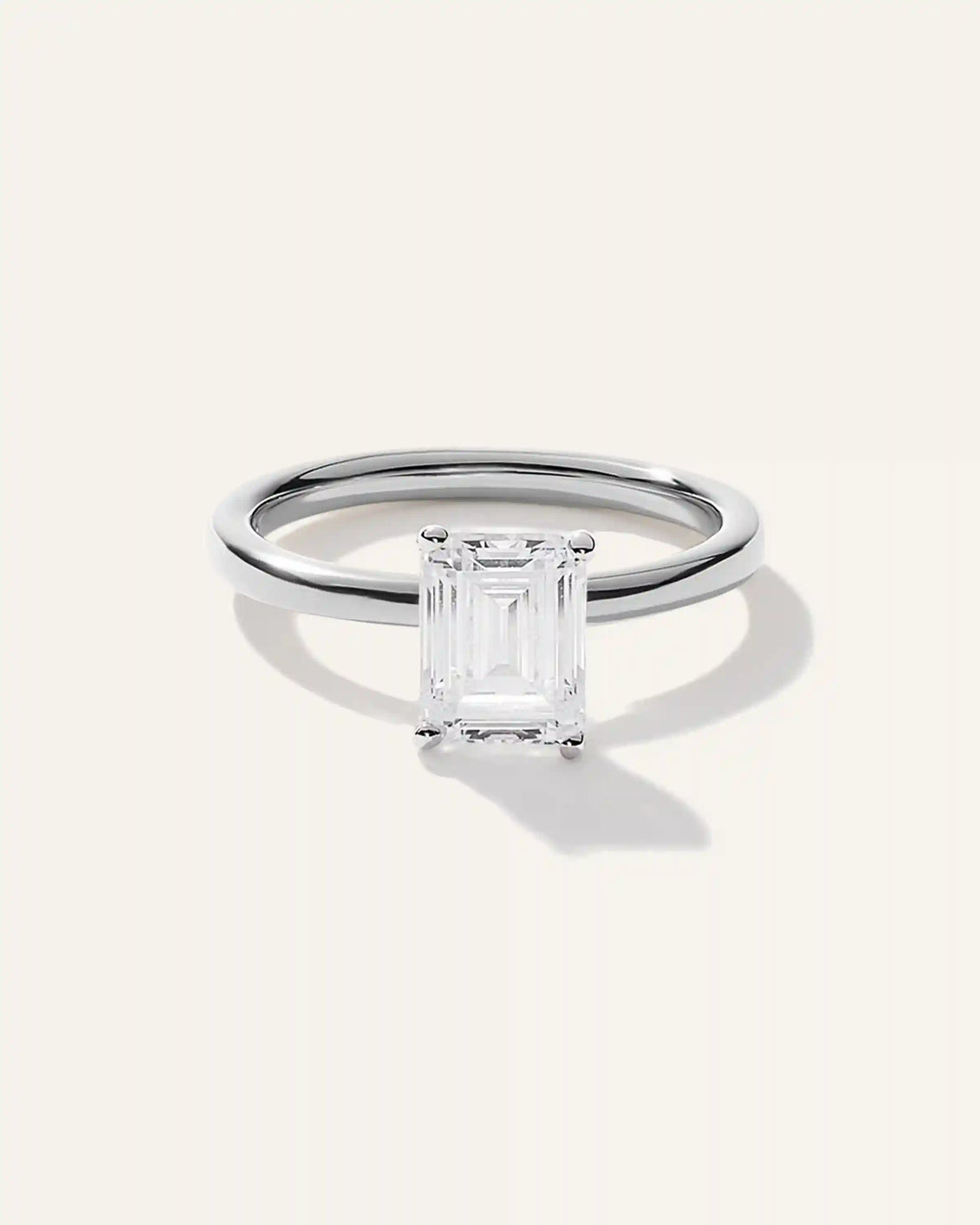 Lab Grown Diamond Emerald Comfort Fit Engagement Ring - 1.50ct