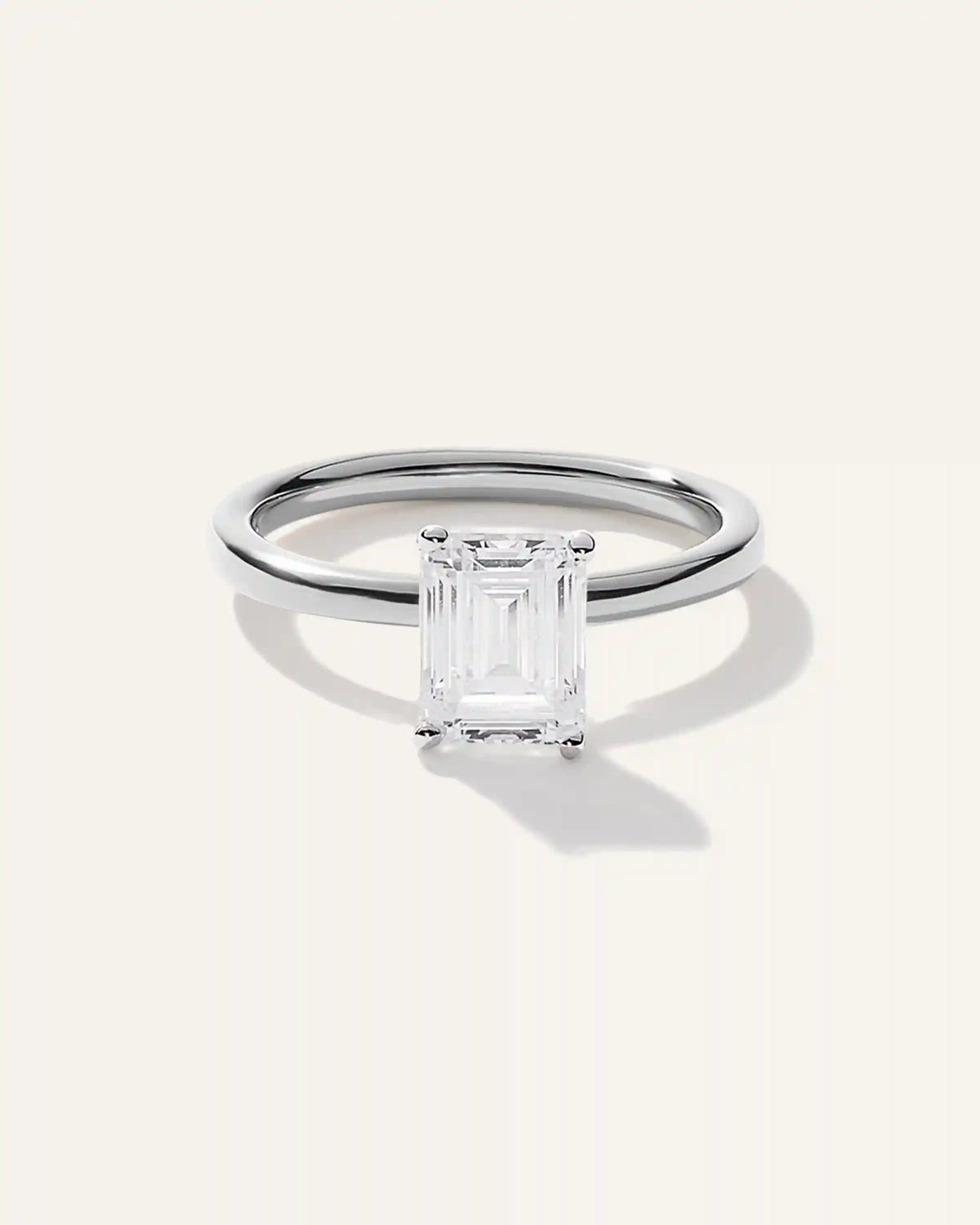 Lab Grown Diamond Emerald Comfort Fit Engagement Ring - 1.50ct