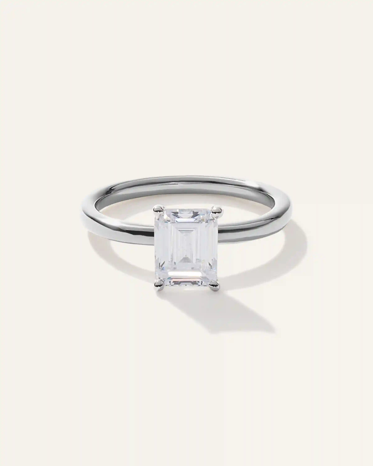 Lab Grown Diamond Emerald Comfort Fit Engagement Ring - 2ct