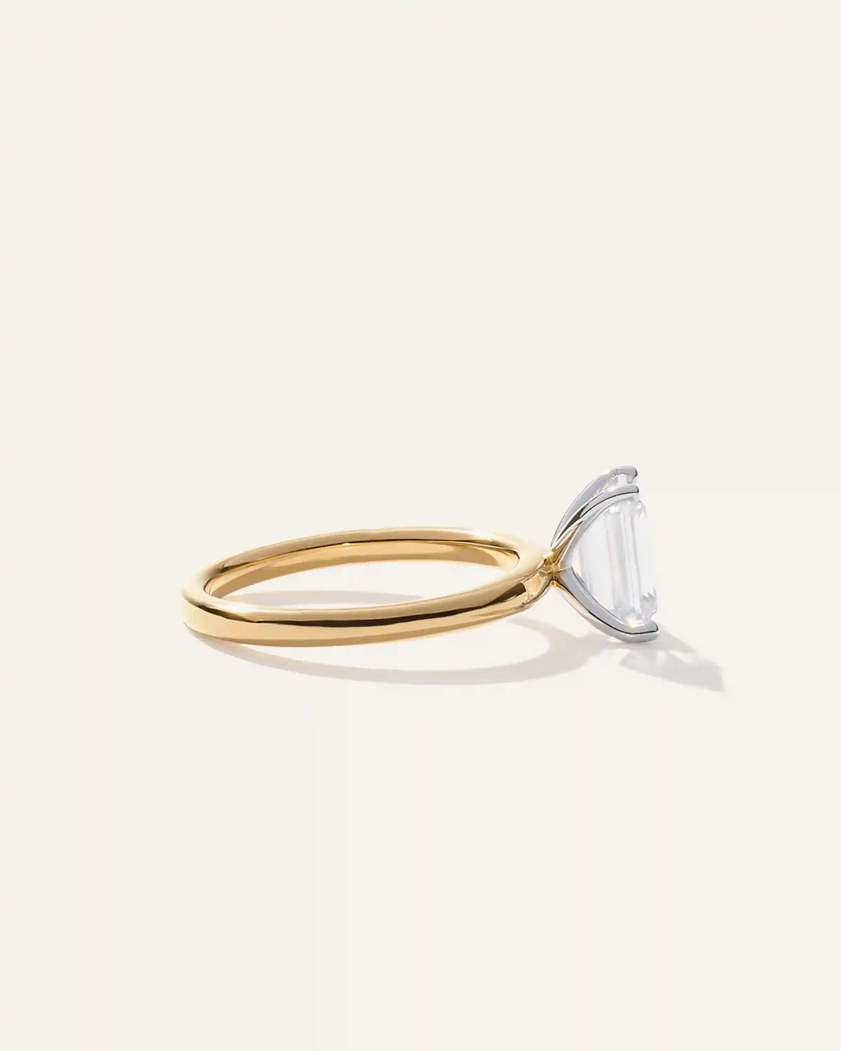 Lab Grown Diamond Emerald Comfort Fit Engagement Ring - 2ct