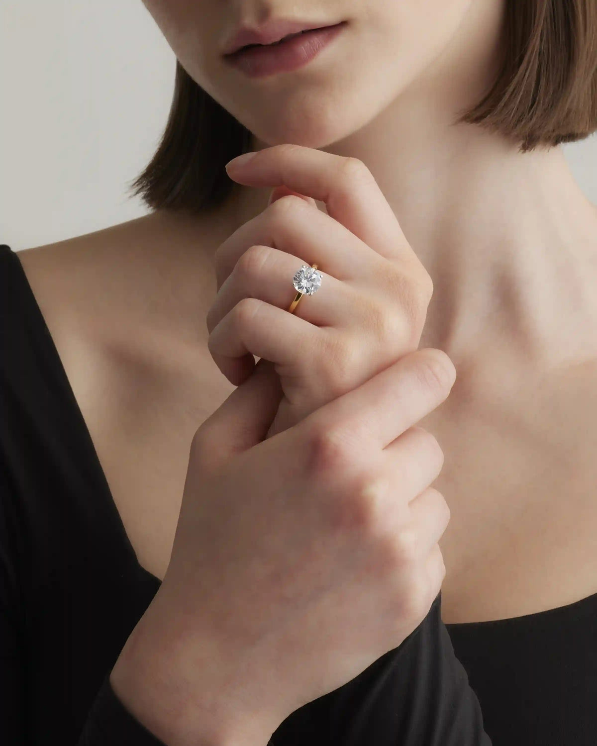 Lab Grown Diamond Round Comfort Fit Engagement Ring - 3ct