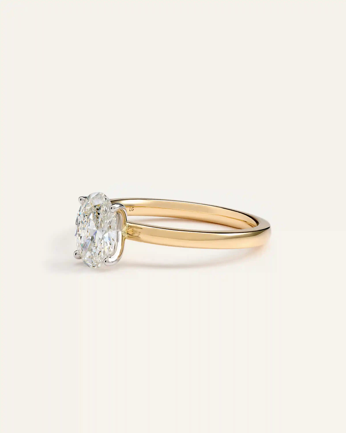 Lab Grown Diamond Oval Comfort Fit Engagement Ring - 1ct
