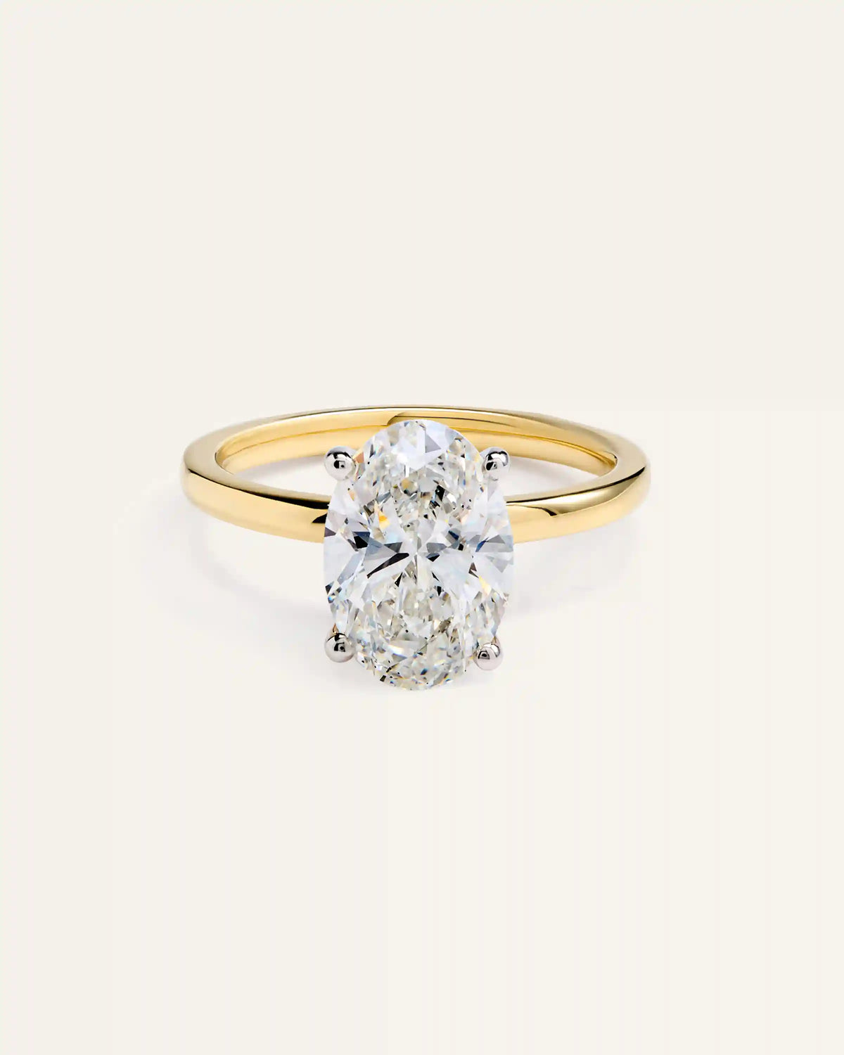 Lab Grown Diamond Oval Comfort Fit Engagement Ring - 3ct