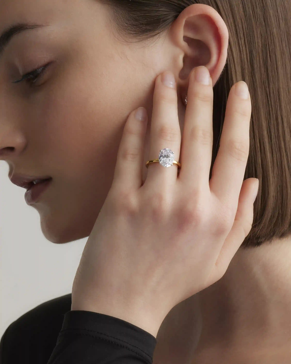 Lab Grown Diamond Oval Comfort Fit Engagement Ring - 3ct