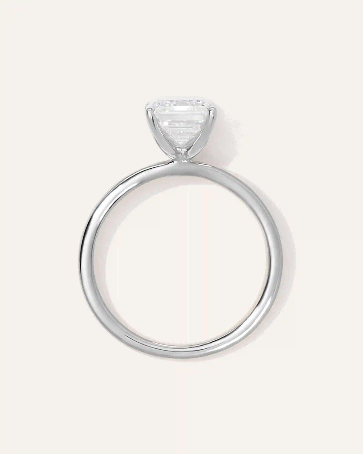 Lab Grown Diamond Emerald Comfort Fit Engagement Ring - 3ct