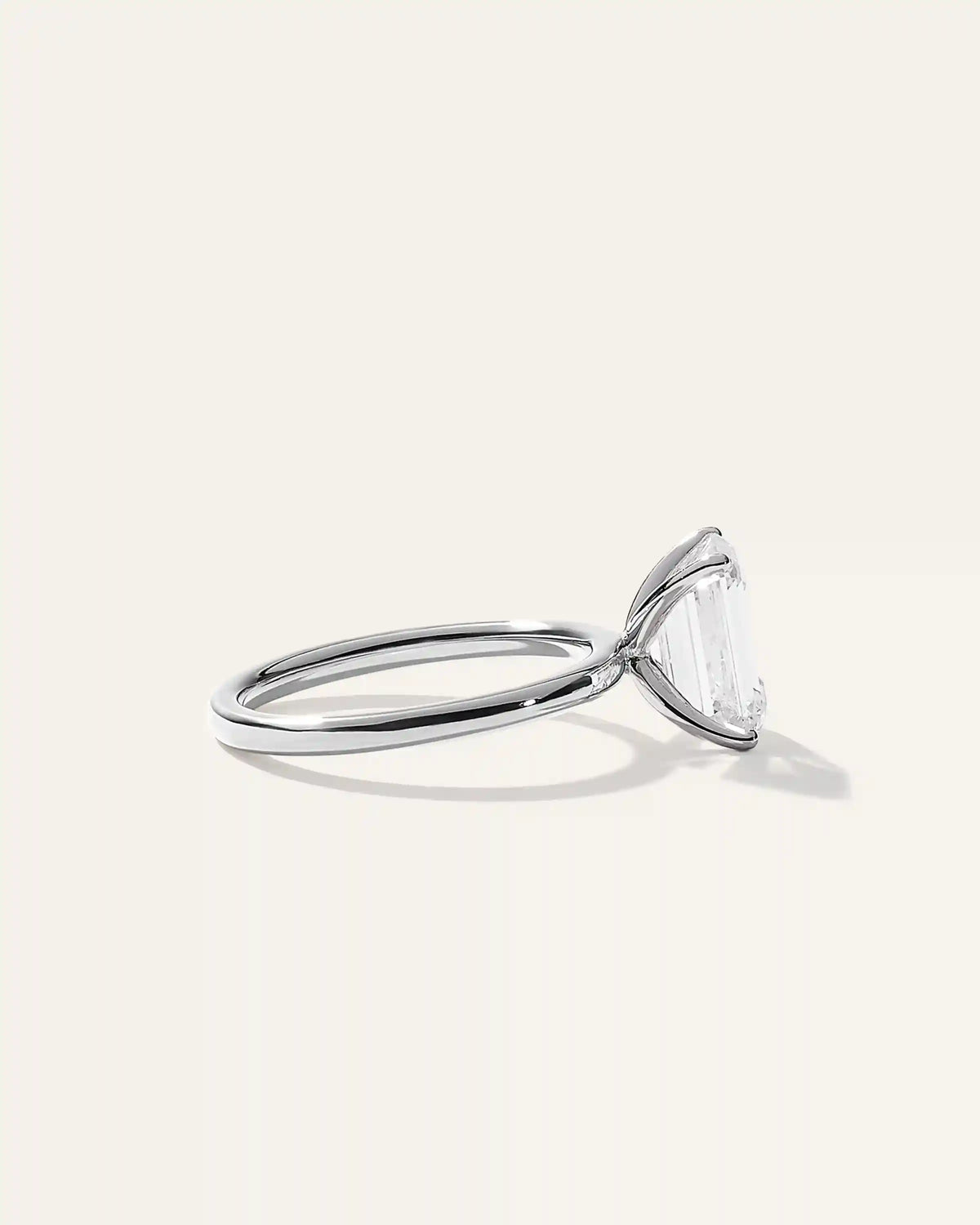 Lab Grown Diamond Emerald Comfort Fit Engagement Ring - 3ct