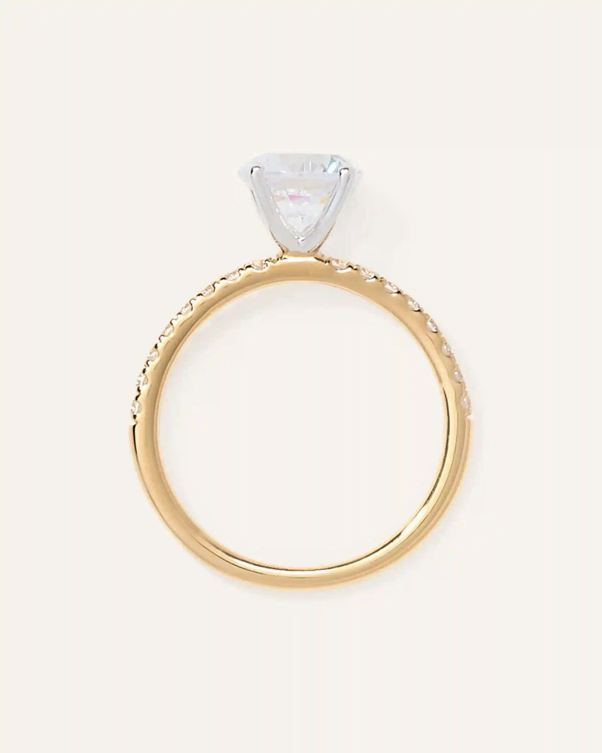 Lab Grown Diamond Round Petite Pave Engagement Ring - 1.50ct