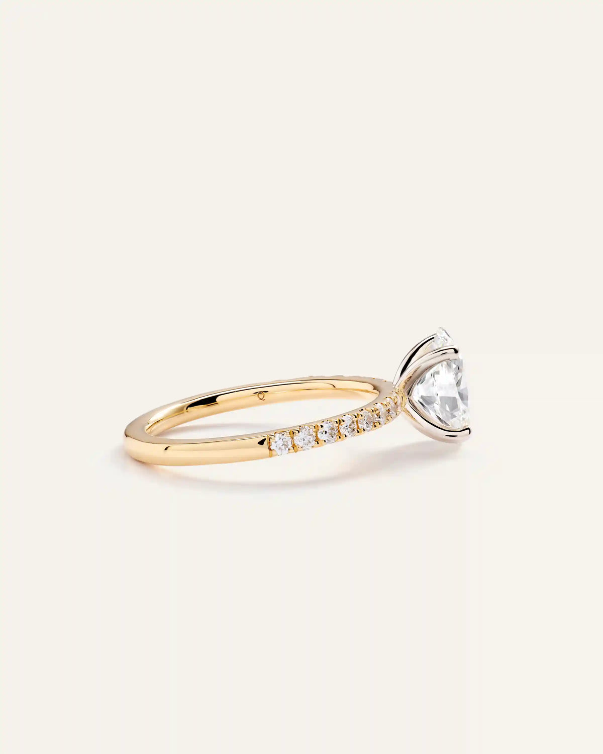 Lab Grown Diamond Oval Petite Pave Engagement Ring - 1.50ct