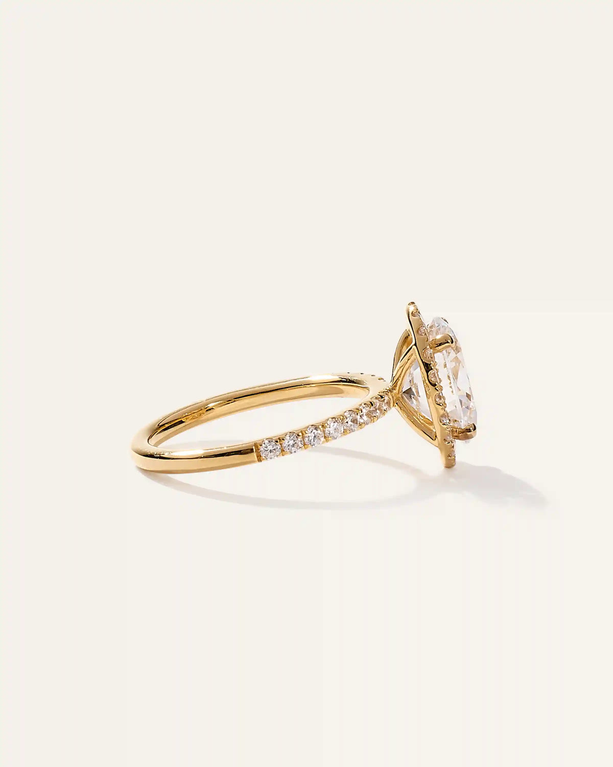Lab Grown Diamond Oval Halo Pave Engagement Ring - 2ct