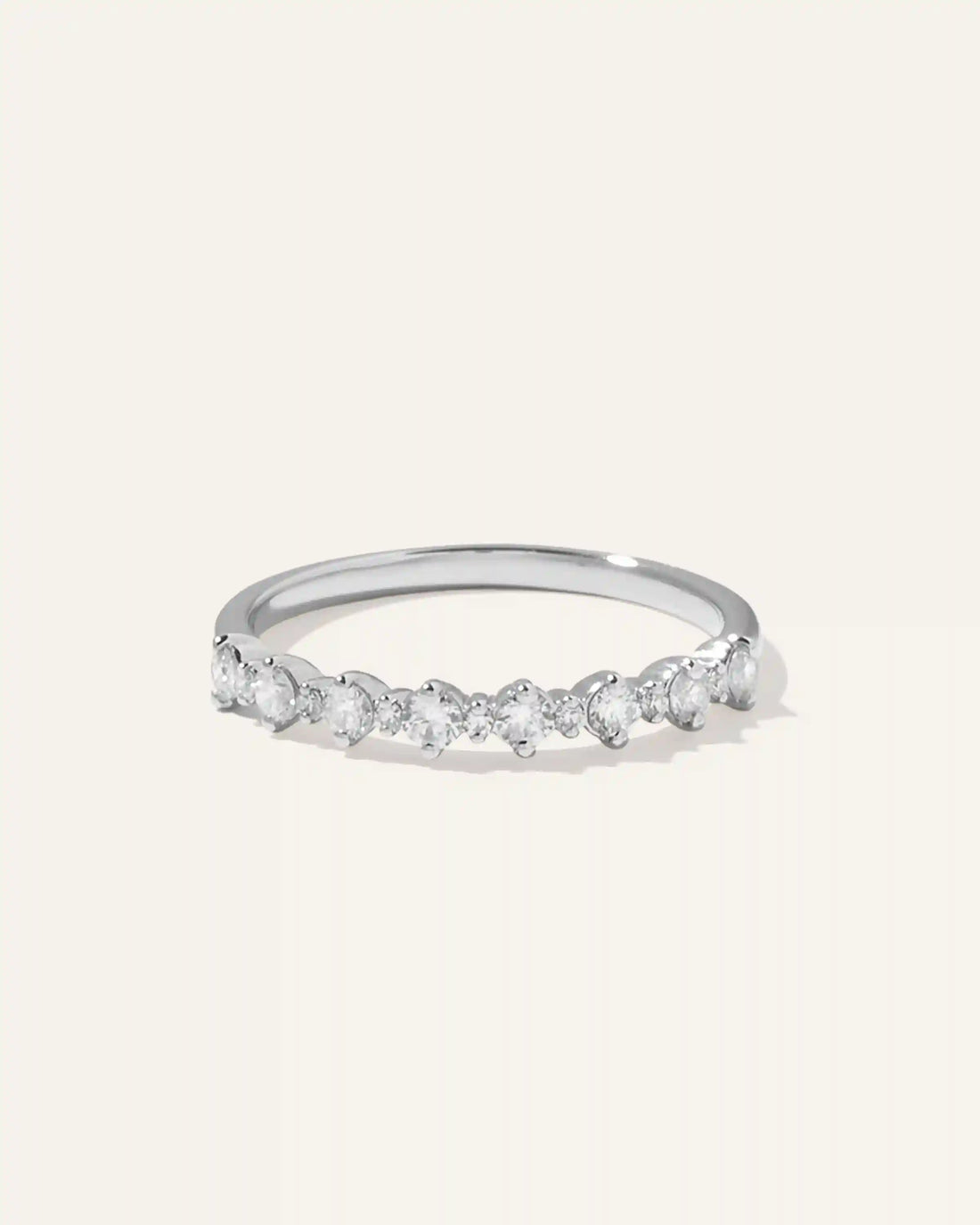 14K Gold Natural Diamond Alternating Round Band