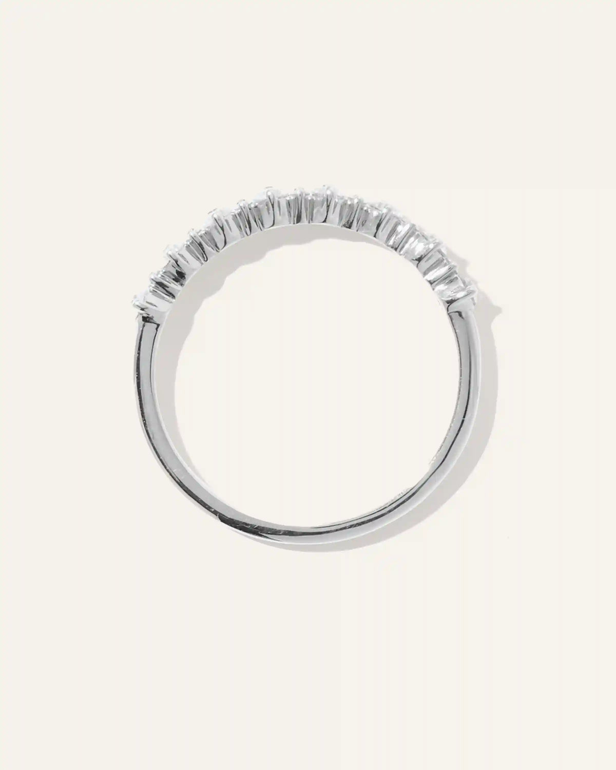 14K Gold Natural Diamond Alternating Round Band