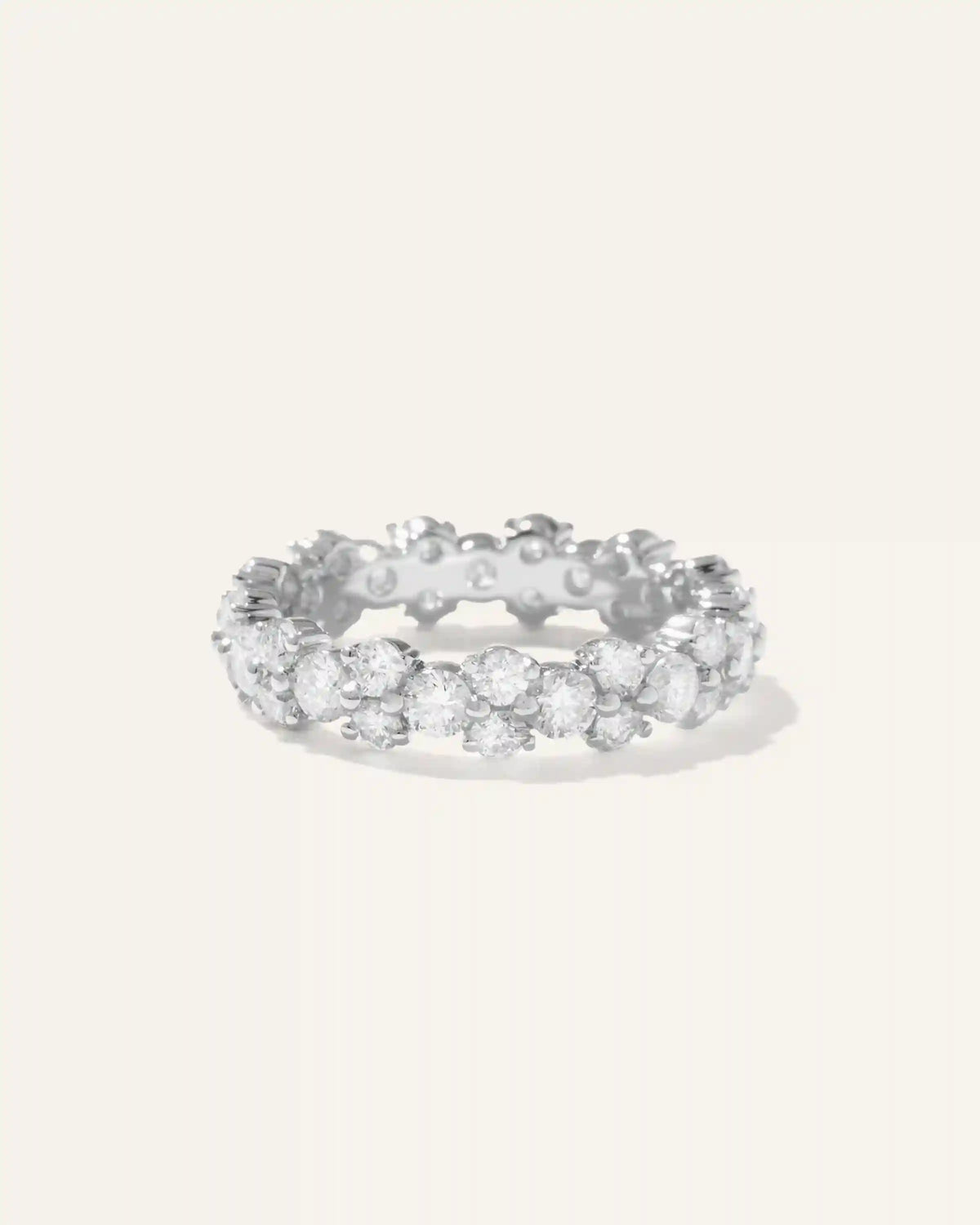 14K Gold Lab Grown Diamond Cluster Eternity Band