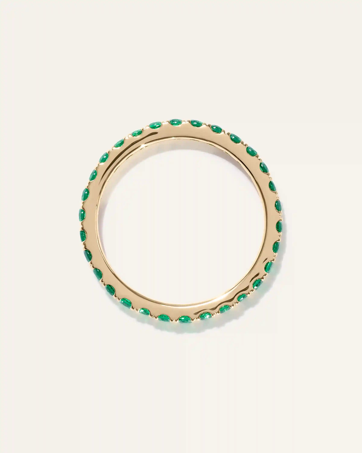 14K Gold Gemstone Pave Eternity Band