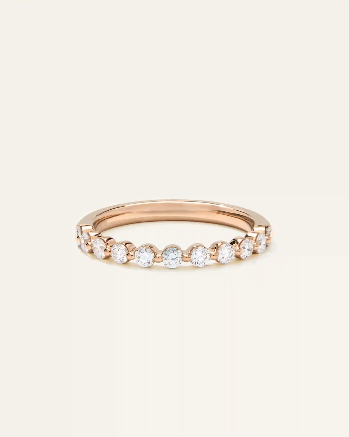 Lab Grown Diamond Single Shared Prong Halfway Band