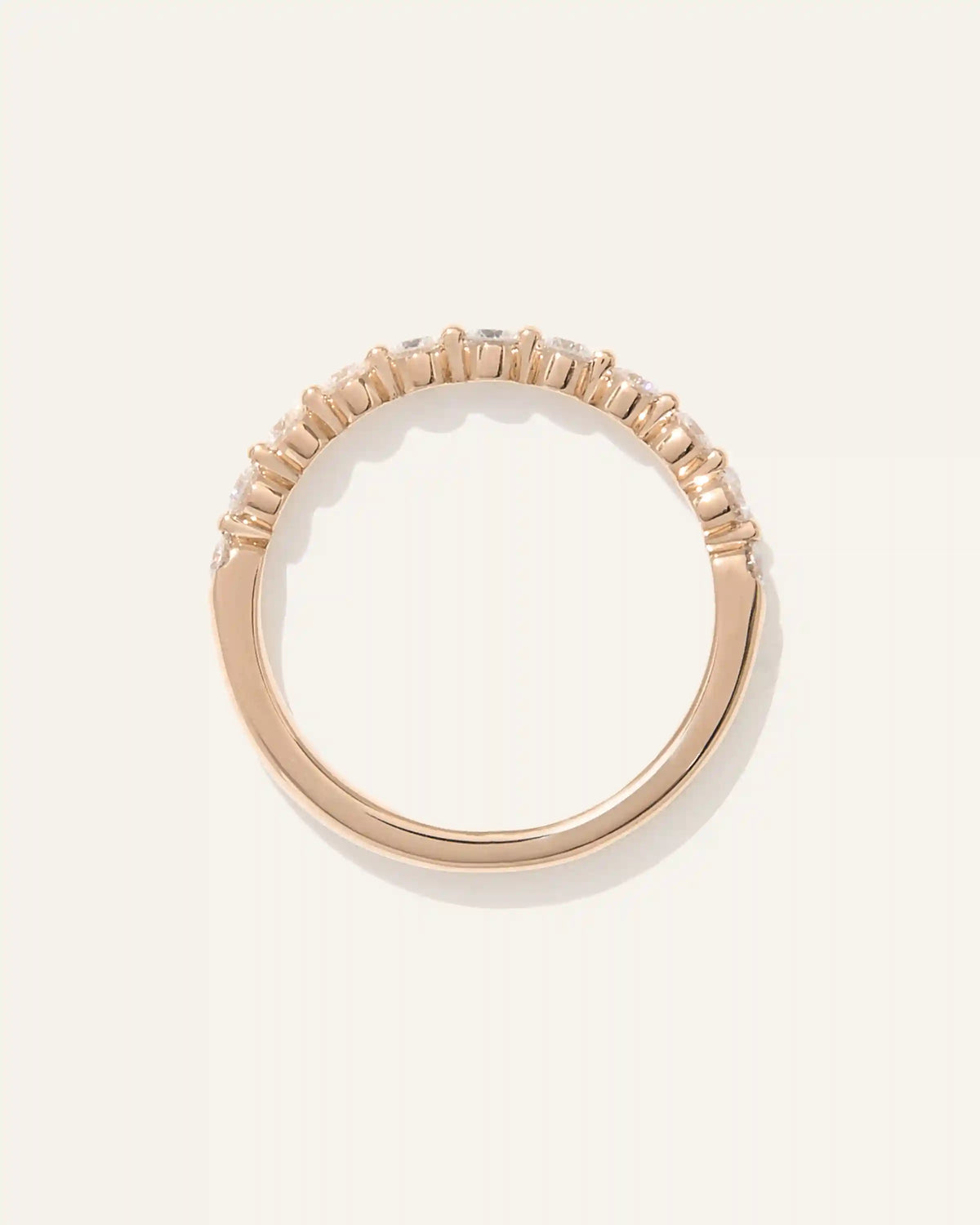 Lab Grown Diamond Single Shared Prong Halfway Band