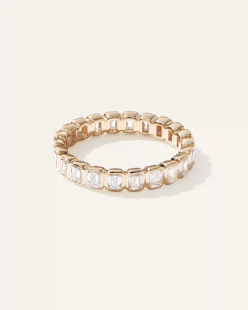 Lab Grown Diamond Emerald North-South Bezel Eternity Band