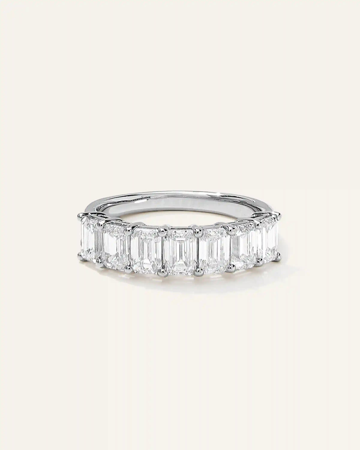 Lab Grown Diamond Emerald Seven Stone Band