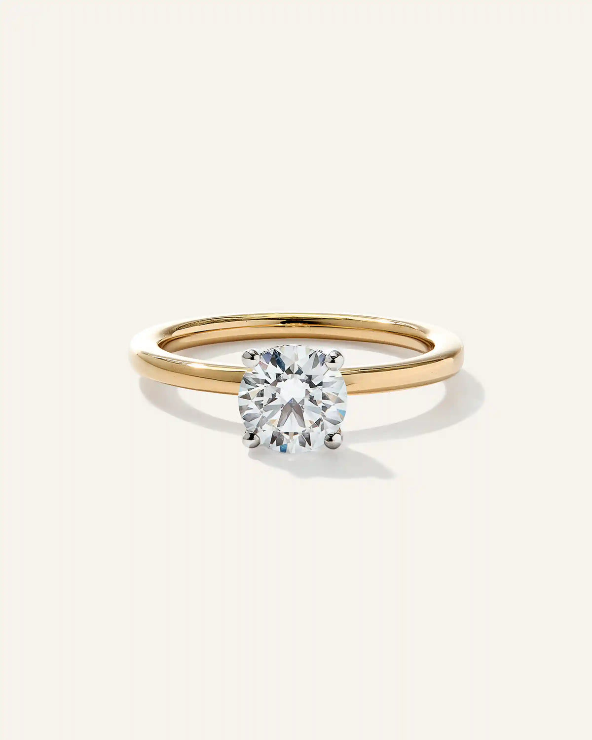 Lab Grown Diamond Round Petite Hidden Halo Engagement Ring - 1ct