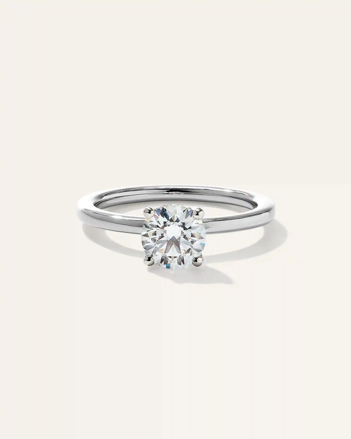 Lab Grown Diamond Round Petite Hidden Halo Engagement Ring - 1ct