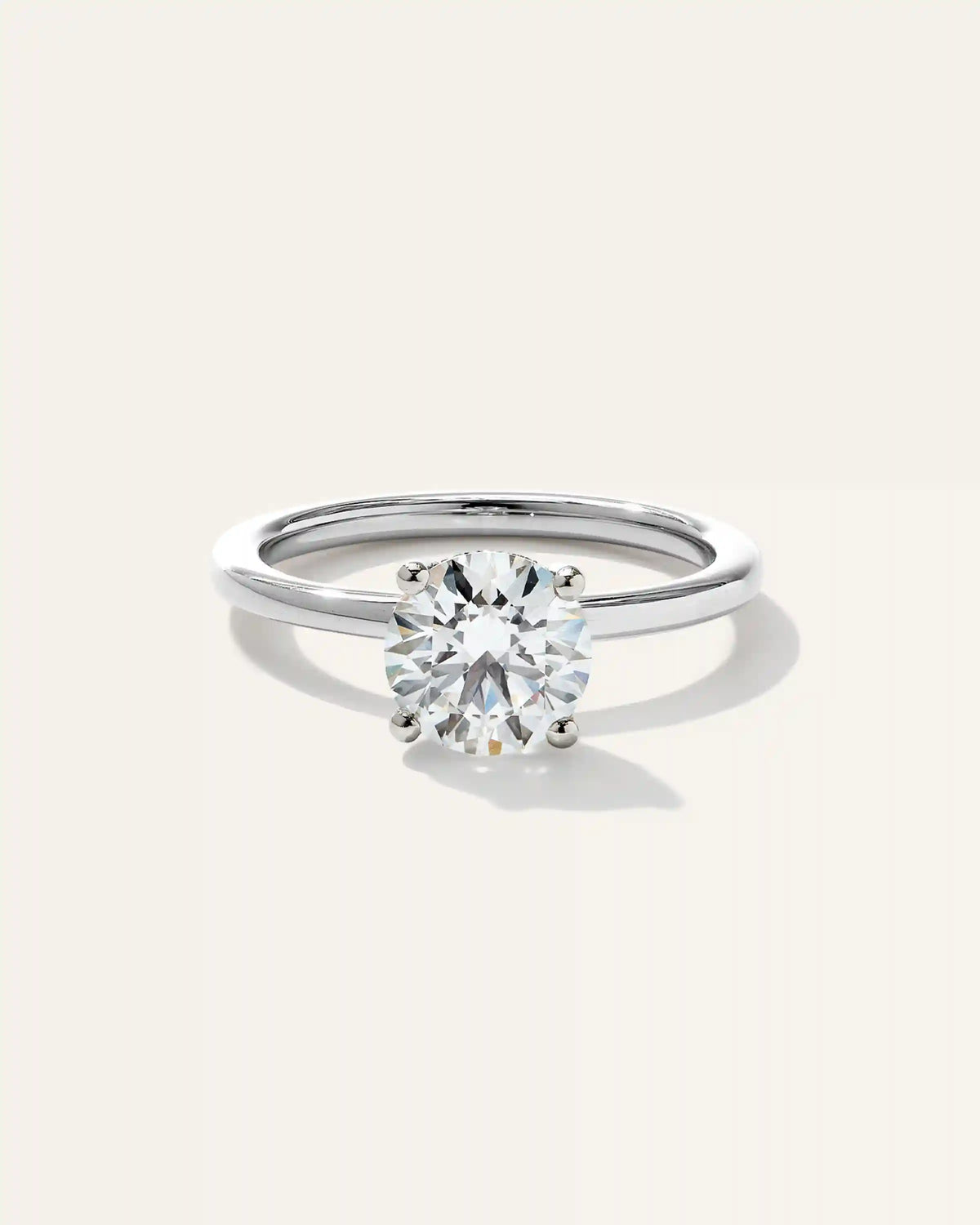 Lab Grown Diamond Round Petite Hidden Halo Engagement Ring - 1.5ct