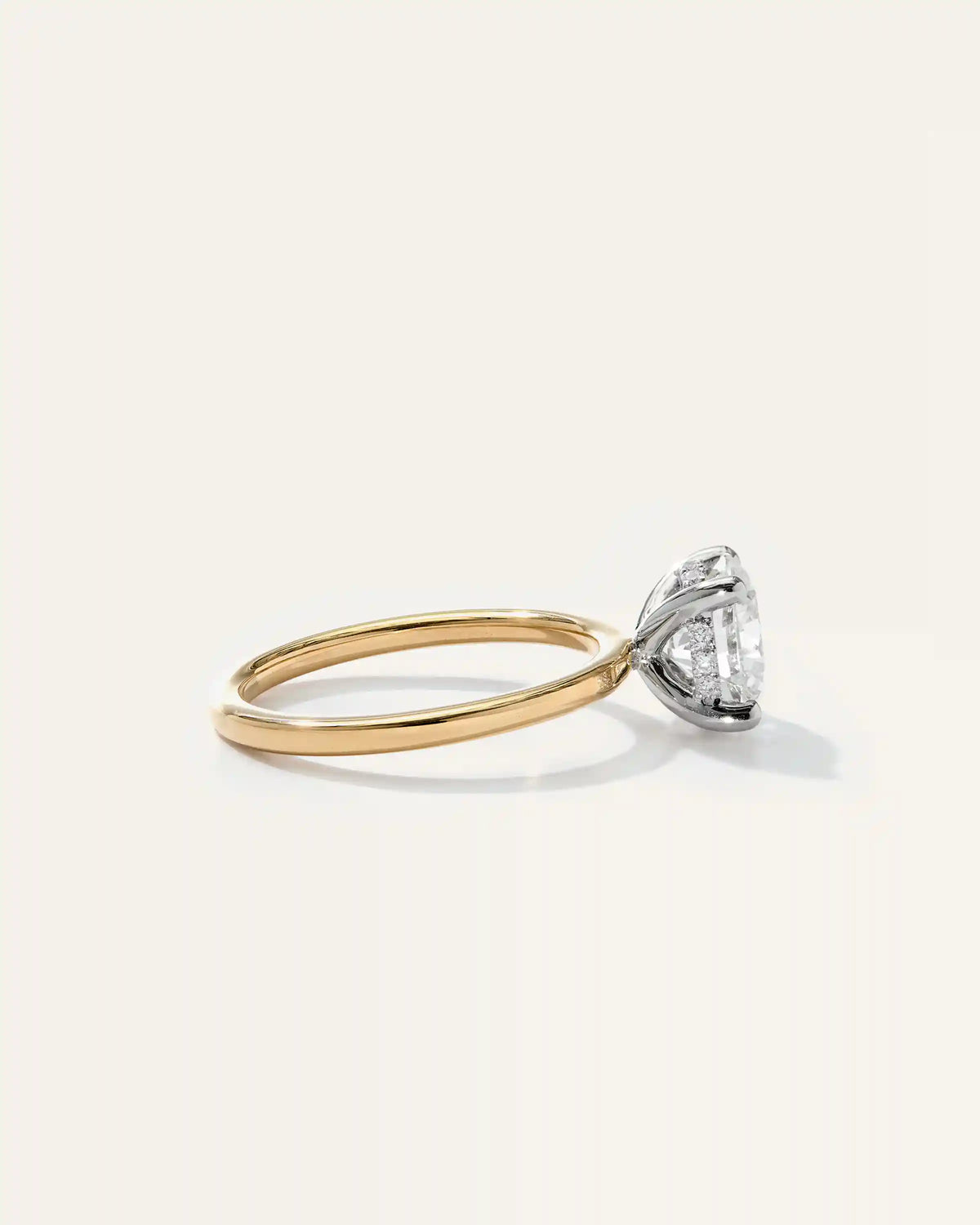 Lab Grown Diamond Round Petite Hidden Halo Engagement Ring - 2ct