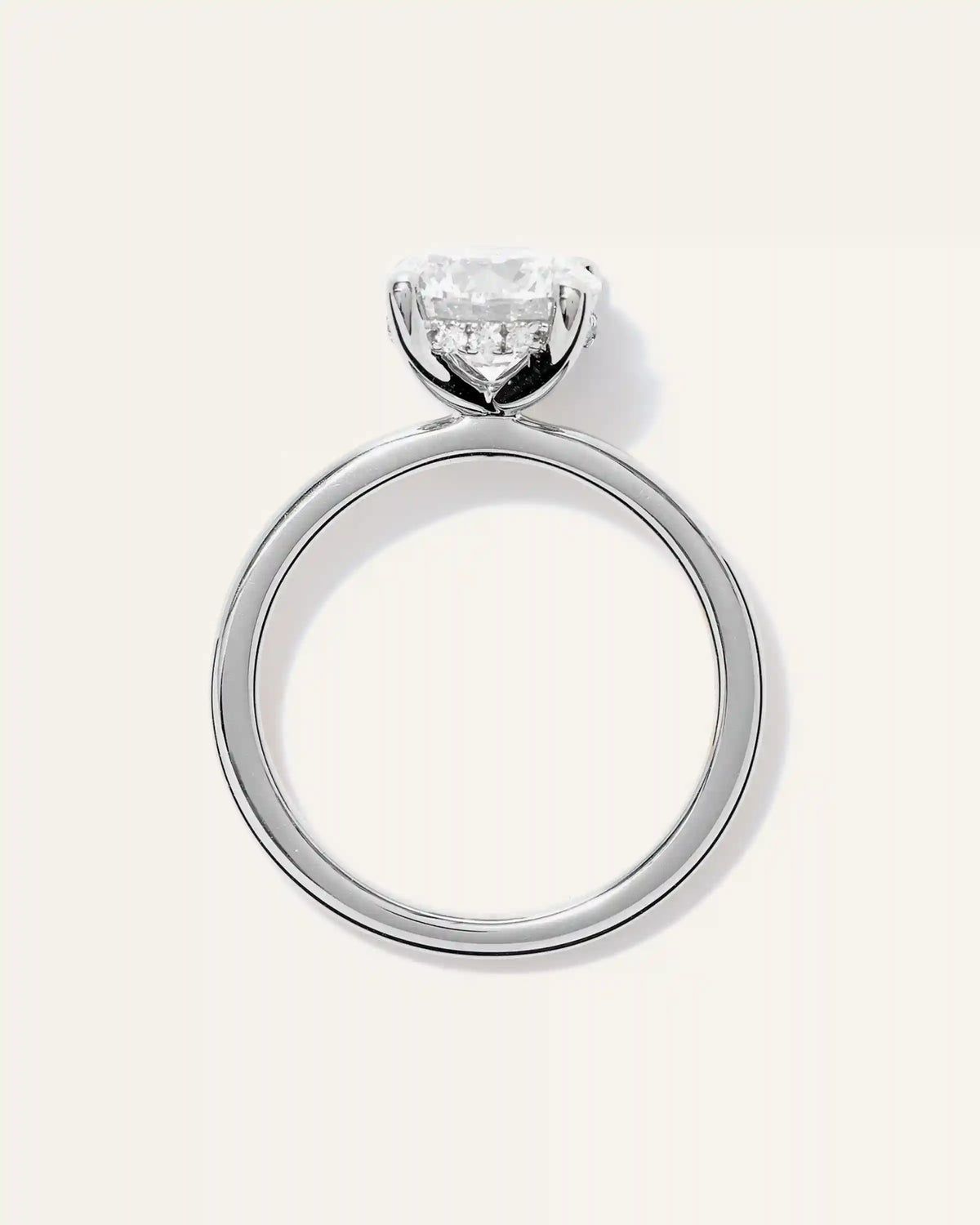 Lab Grown Diamond Round Petite Hidden Halo Engagement Ring - 2ct