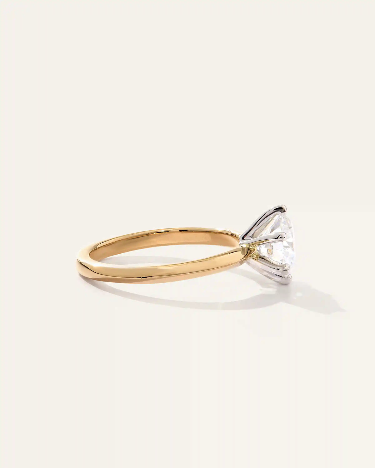 Lab Grown Diamond Round Six Prong Knife Edge Engagement Ring - 1.5ct