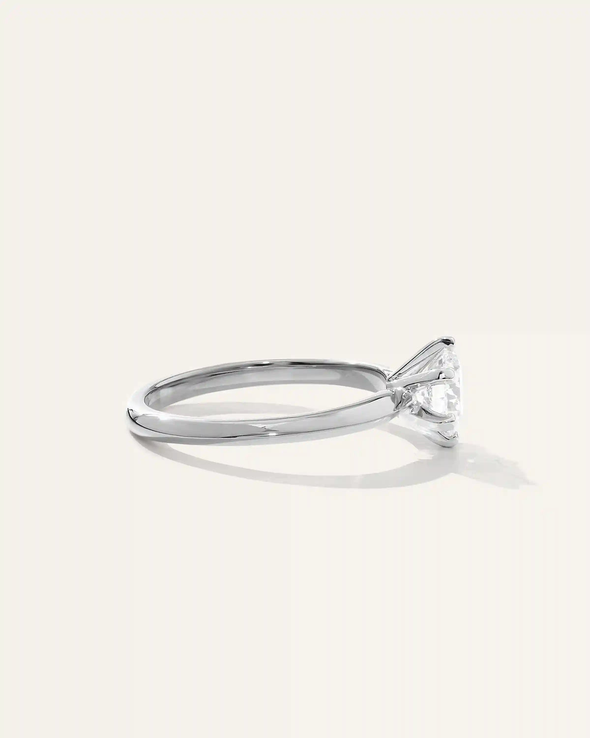 Lab Grown Diamond Round Six Prong Knife Edge Engagement Ring - 1ct