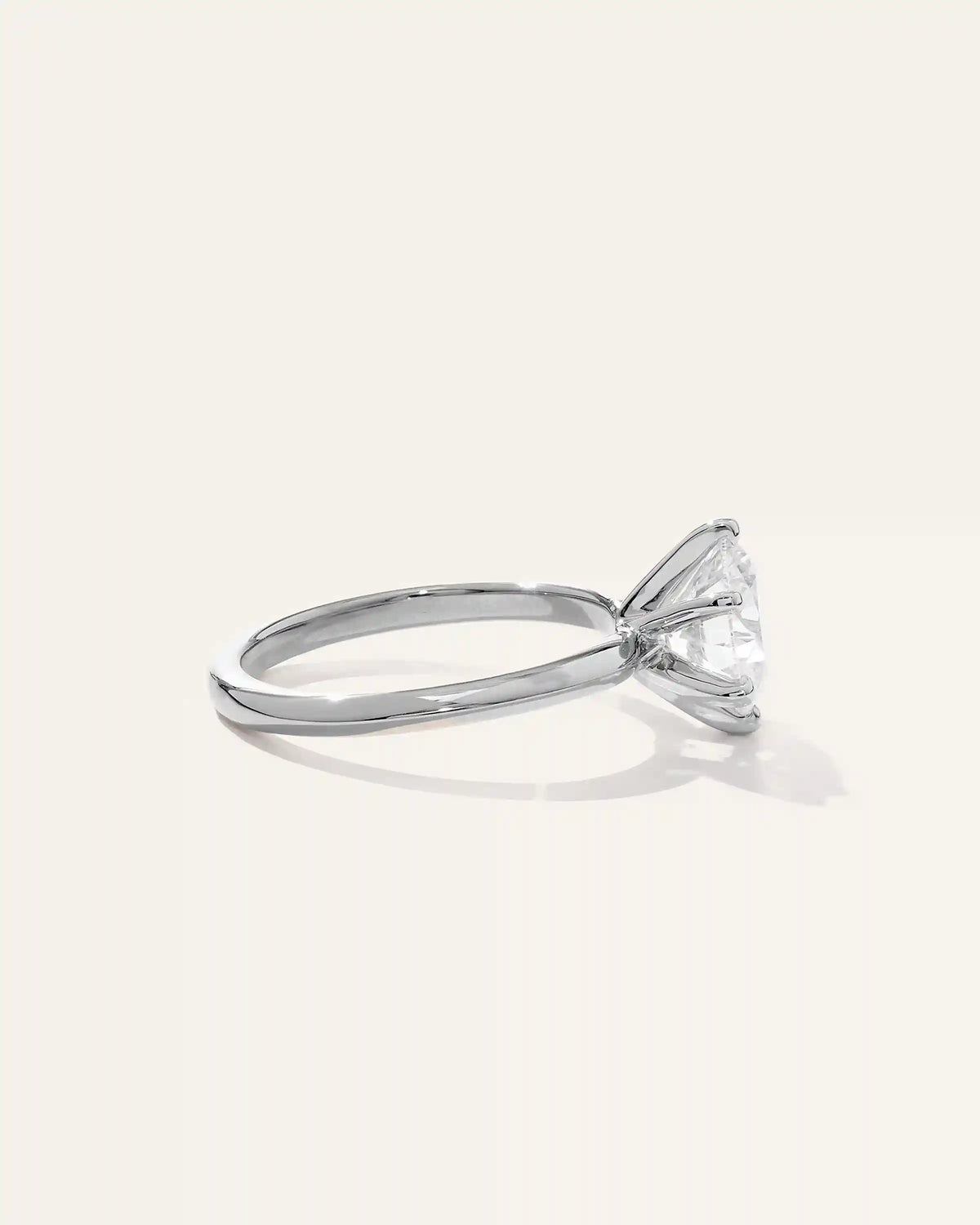 Lab Grown Diamond Round Six Prong Knife Edge Engagement Ring - 2ct